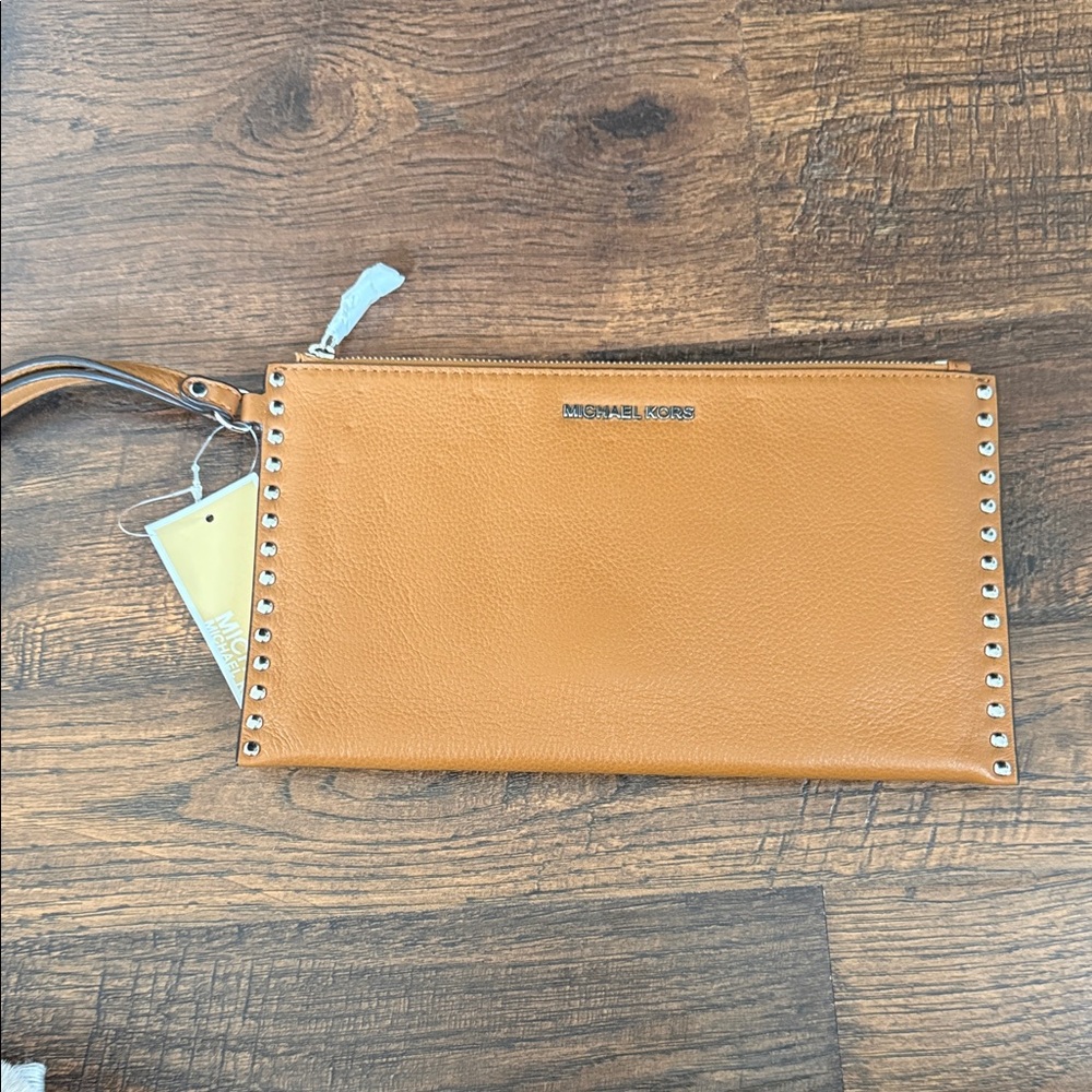 Michael Kors Camel Studded Clutch
